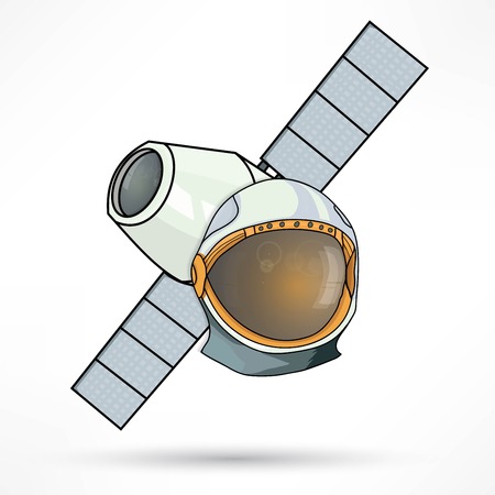 satellite station astronaut iconのイラスト素材