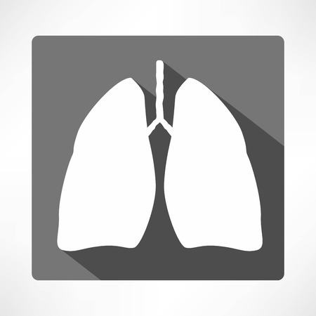 Lungs flat icon with long shadowのイラスト素材
