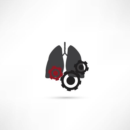 Human lung iconのイラスト素材
