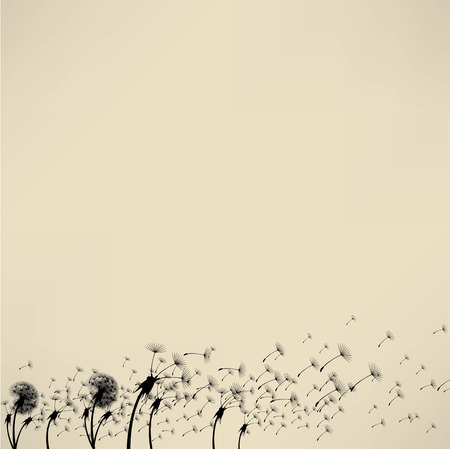 blowing dandelion vectorのイラスト素材