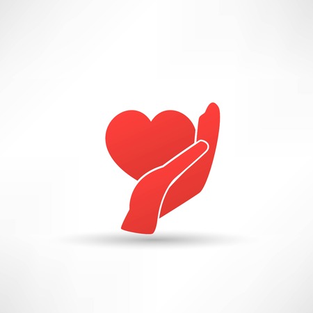 Hands and heart. Icon of kindness and charityのイラスト素材