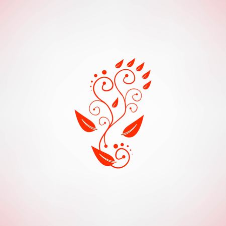 Red  Floral Designのイラスト素材