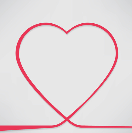 Valentines card with line heartのイラスト素材