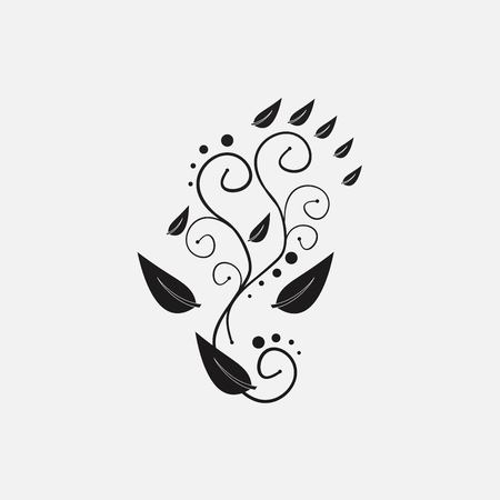 Black  Floral Designのイラスト素材