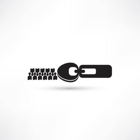 zippers icons over white background vector illustrationのイラスト素材