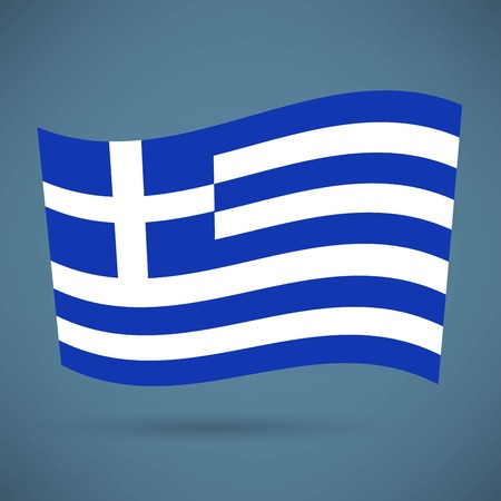 Greece Flag Iconのイラスト素材
