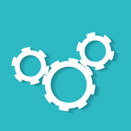 gears isolated object on blue backgroundのイラスト素材