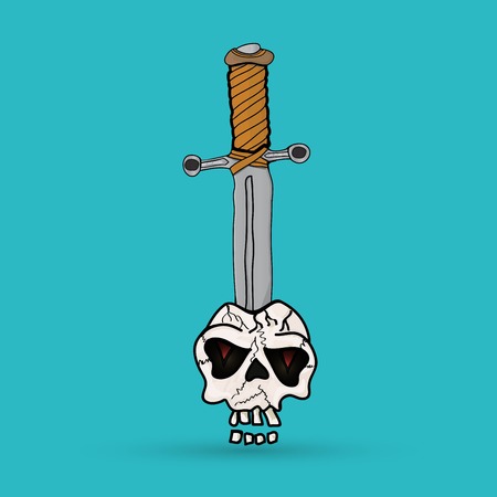 sword in the skullのイラスト素材