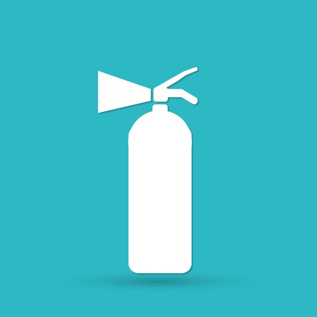 Fire extinguisher isolated on a blue backgroundのイラスト素材
