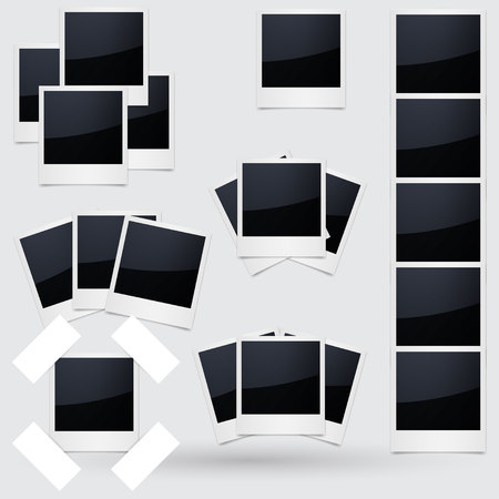 Isolated Photo Frames on White Backgroundのイラスト素材