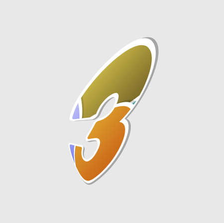 Abstract icon based on the number 3のイラスト素材