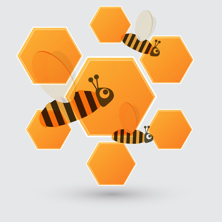 Honey and bee iconのイラスト素材