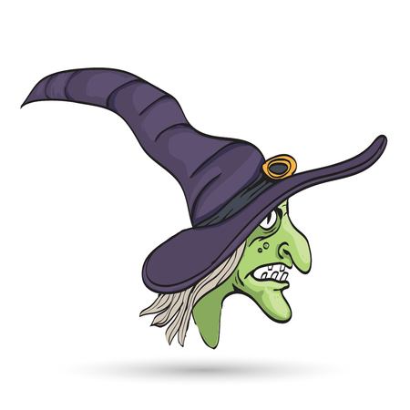 Witch flying on a broomstickのイラスト素材