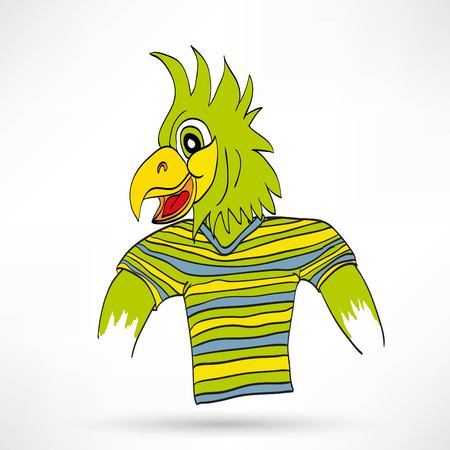 vector illustration dressed parrotのイラスト素材