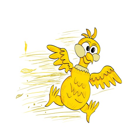 Excited cartoon chickenのイラスト素材