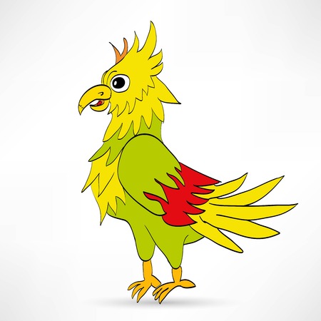 Cartoon parrot on a white backgroundのイラスト素材