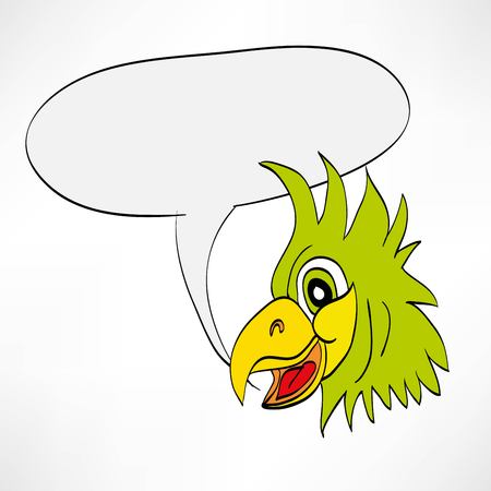 Cartoon parrot on a white backgroundのイラスト素材