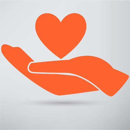 Hands and heart. Icon of kindness and charityのイラスト素材