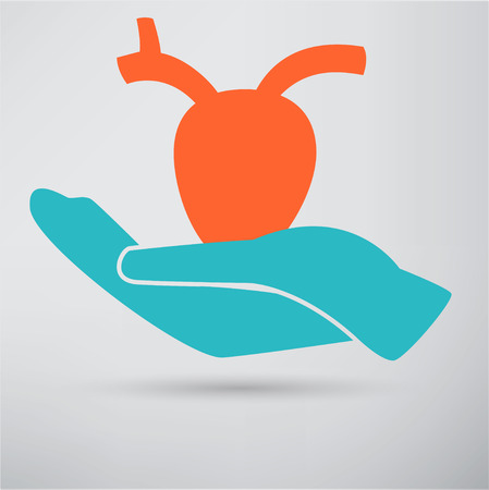 Hands and heart. Icon of kindness and charityのイラスト素材