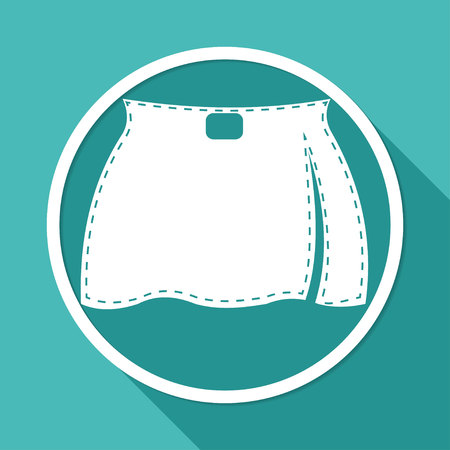 skirt icon on white circle with a long shadowのイラスト素材