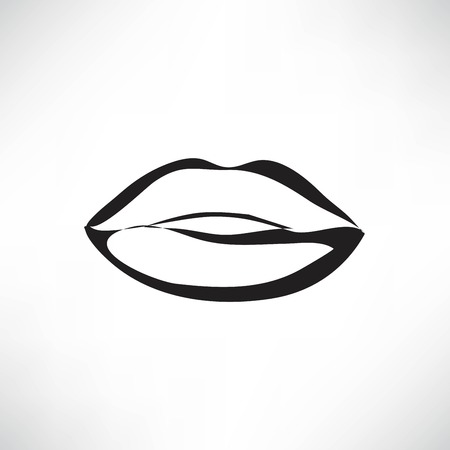 Kiss lips vector lipstick icon passion symbol peopleのイラスト素材