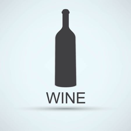 A bottle of wine and a glass iconのイラスト素材