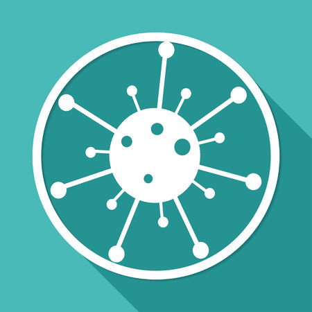 Icon Virus on white circle with a long shadowのイラスト素材