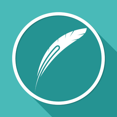 Icon pen on white circle with a long shadowのイラスト素材