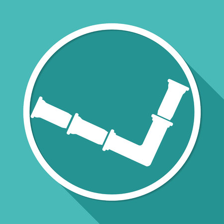 Icon pipes on white circle with a long shadowのイラスト素材
