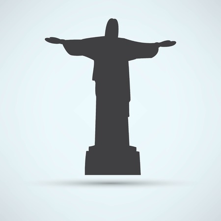 the vector iesus christ rio de janeiro statue silhouetteのイラスト素材