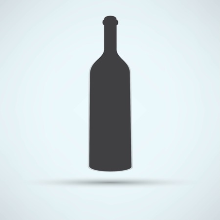 A bottle of wine and a glass iconのイラスト素材