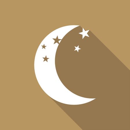 moon icon with a long shadowのイラスト素材