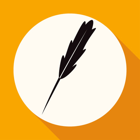 Icon pen on white circle with a long shadowのイラスト素材