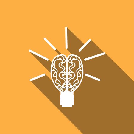 Icon Light bulb with a long shadowのイラスト素材