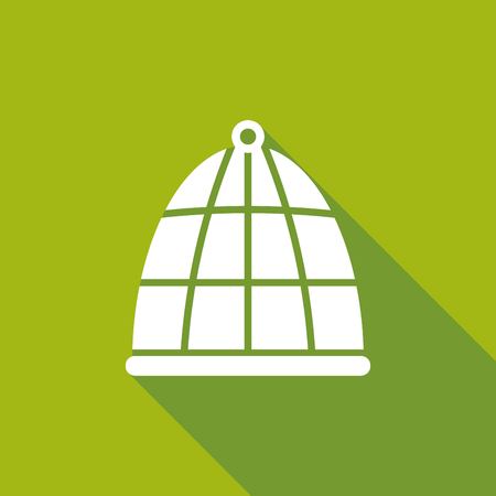 bird cage icon with a long shadowのイラスト素材