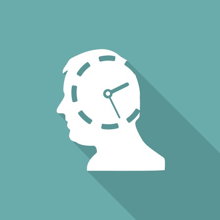 clock icon with a long shadowのイラスト素材