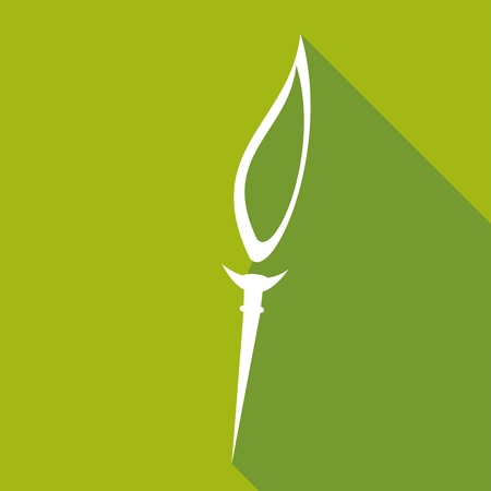 Icon Burning torch with a long shadowのイラスト素材