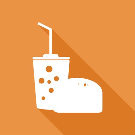 Fast food icon with a long shadowのイラスト素材