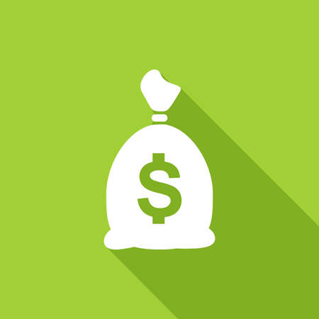 Icon Money bag with a long shadowのイラスト素材