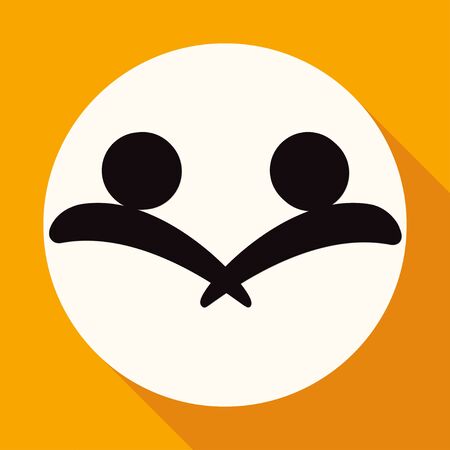 Hands Deal Design Icon on white circle with a long shadowのイラスト素材