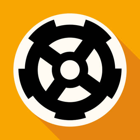 Icon gears on white circle with a long shadowのイラスト素材
