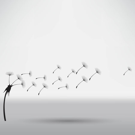 blowing dandelionのイラスト素材