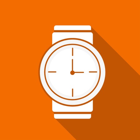 clock icon with a long shadowのイラスト素材