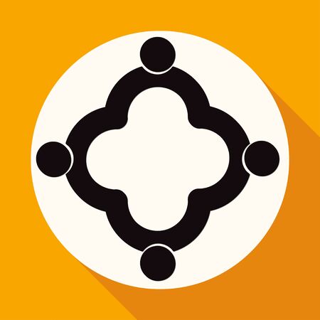 Hands Deal Design Icon on white circle with a long shadowのイラスト素材