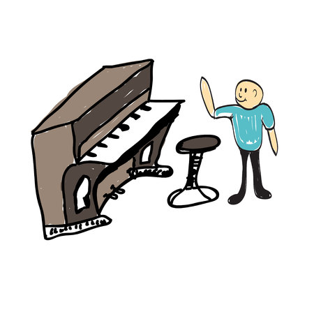 a group of musicians playing music illustrationのイラスト素材