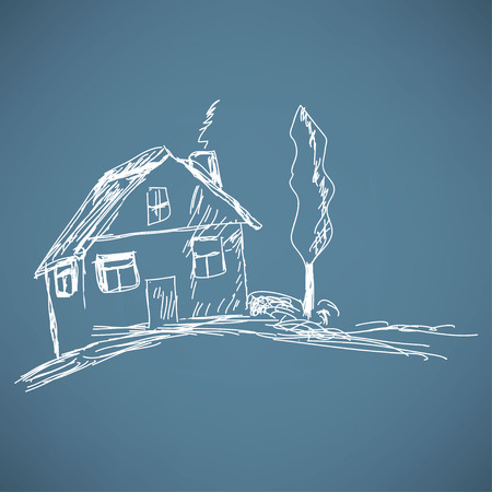 House sketchのイラスト素材