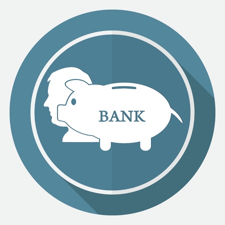 Icon Money bag on white circle with a long shadowのイラスト素材