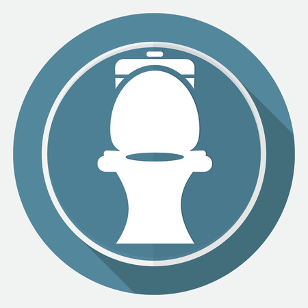 Icon Toilet on white circle with a long shadowのイラスト素材