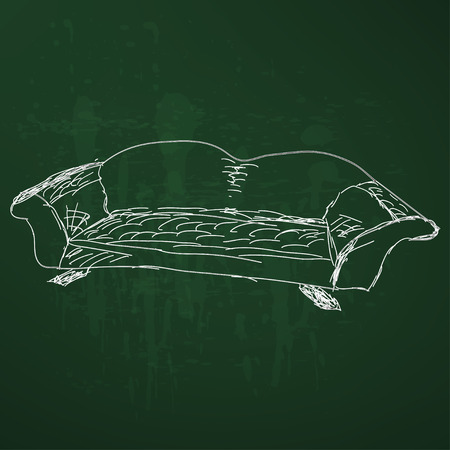 sketch with soft classic couchのイラスト素材