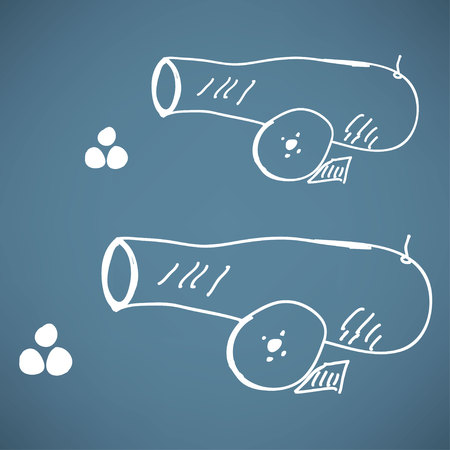 ancient cannon sketch styleのイラスト素材